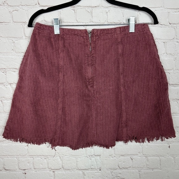 Free‎ People We the Free Corduroy pleated raw hem skirt, sz 8, GUC - Picture 2 of 6